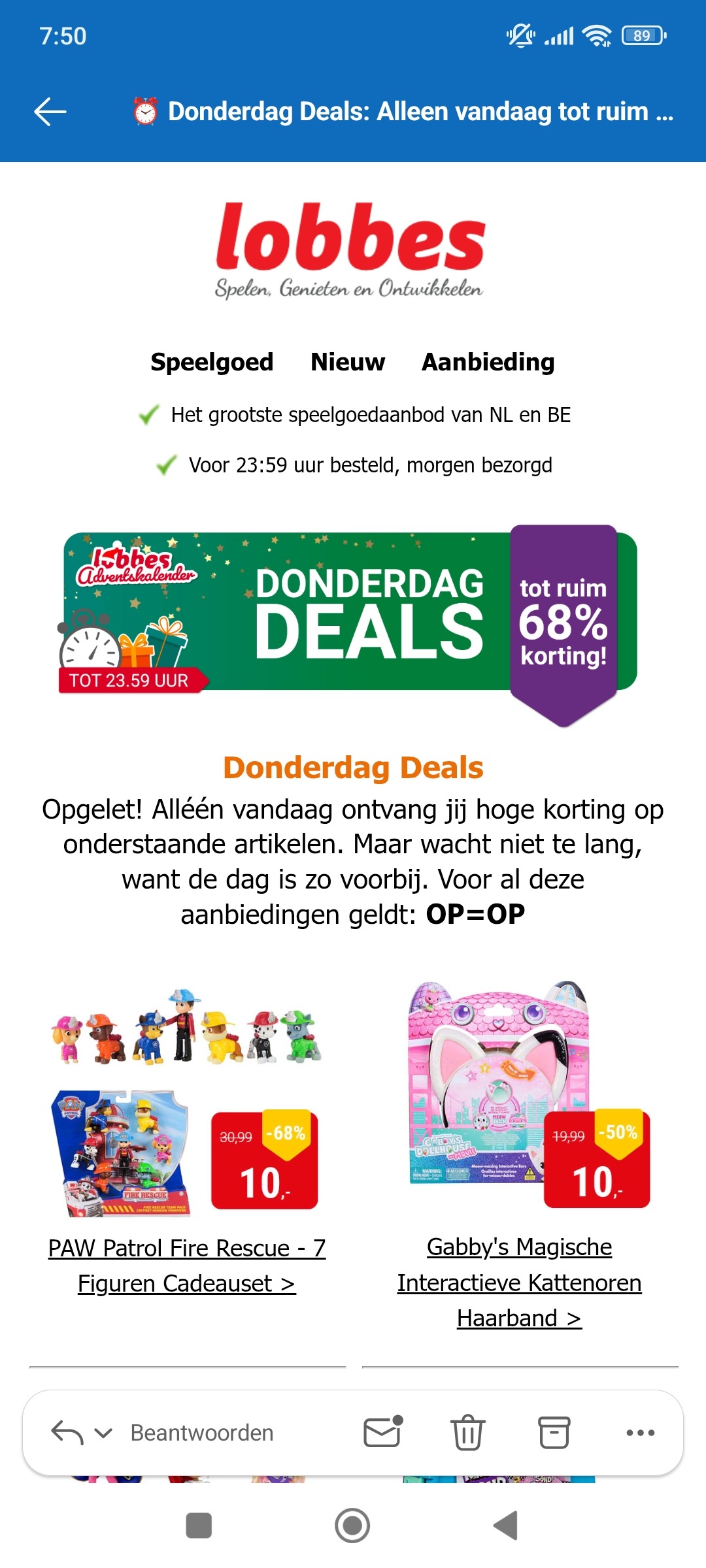 Donderdagdeal bij Lobbes: tot -68%