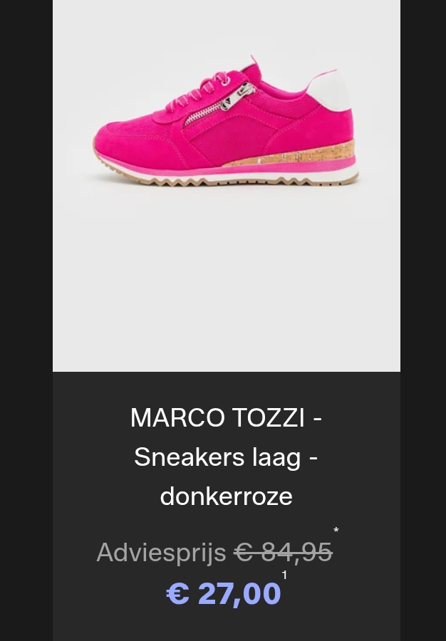 1/3e van de prijs voor Marco Tozzi schoenen