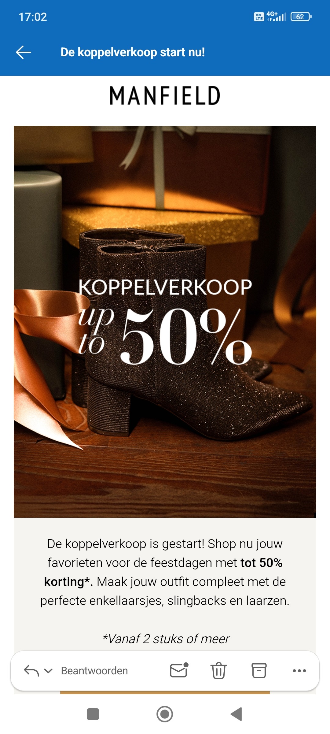 manfield: tot 50% korting bij aankoop vanaf 2 stuks