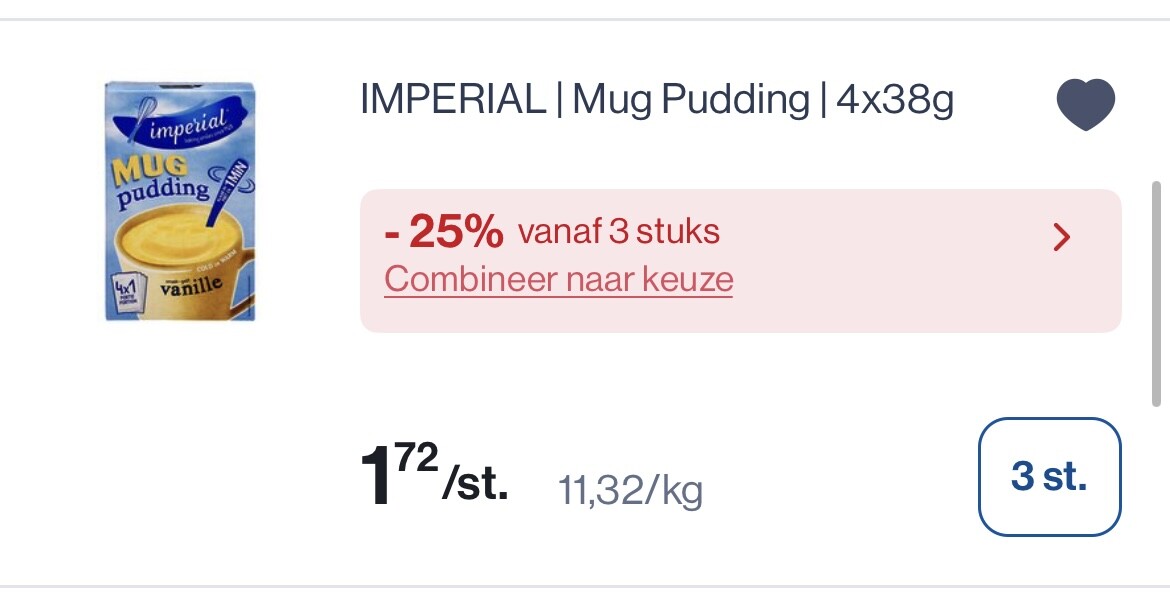 Imperial mug pudding vanille met mooie promo + coupon