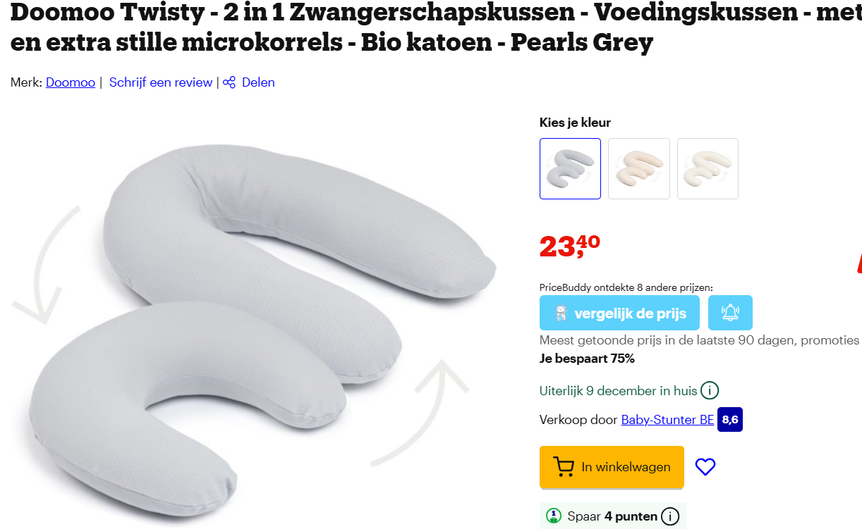 75% Korting op zwangerschapskussen van Doomoo! Echt een koopje!!!