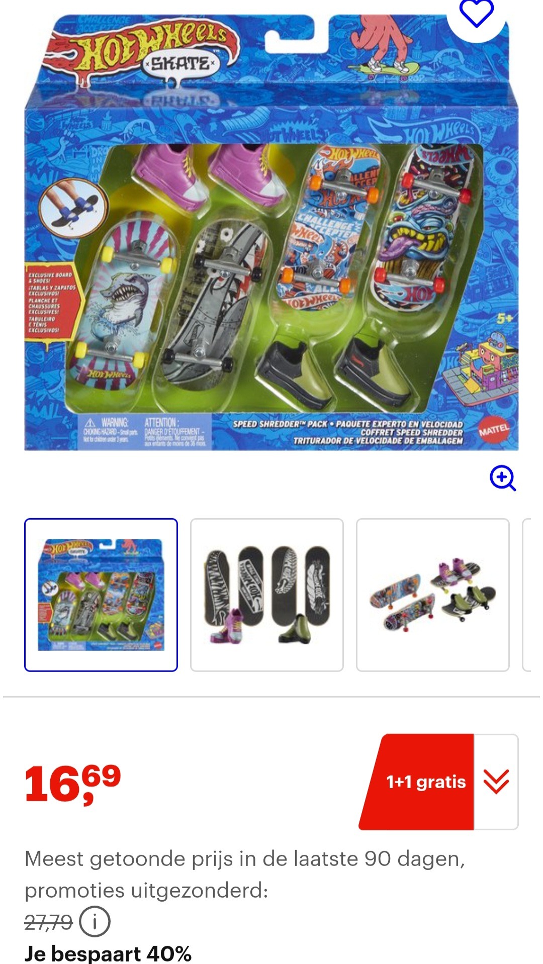 Hot Wheels vingerskateboardset -40%