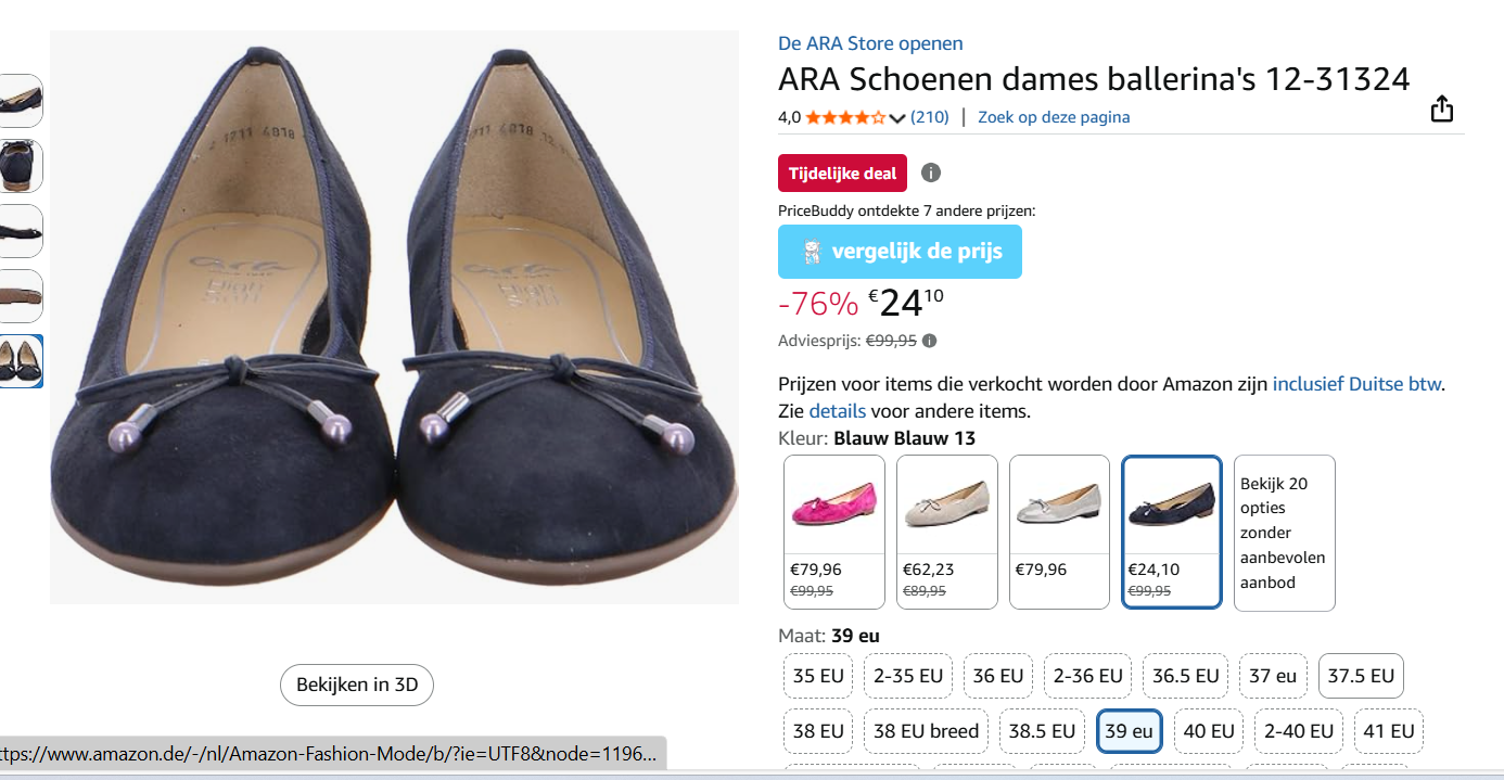 Ballerina's van Ara maat 39 voor 24.10€