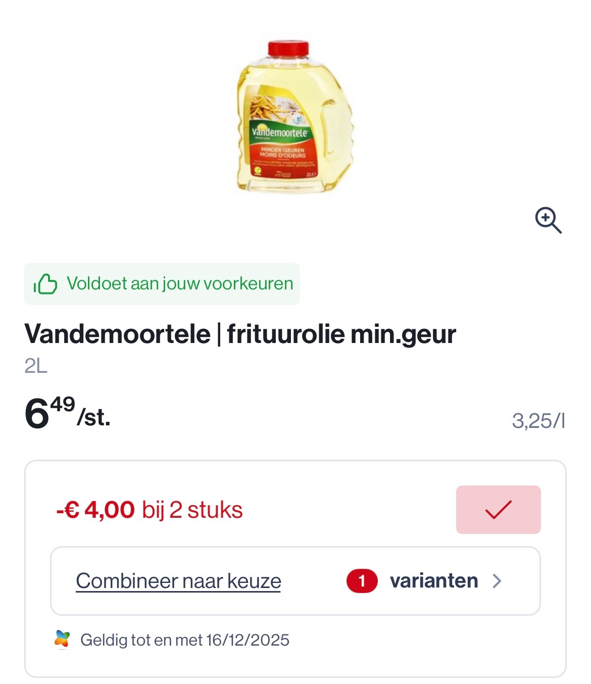 Nu mooie promo op vandemoortele frituurolie bij Colruyt