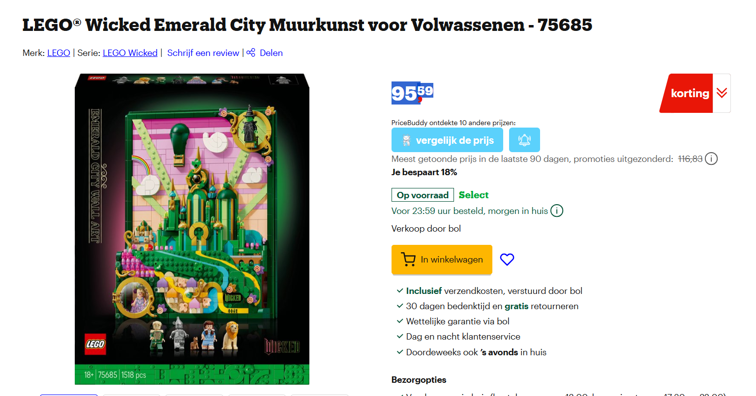 Lego Wicked muurkunst - mooie korting