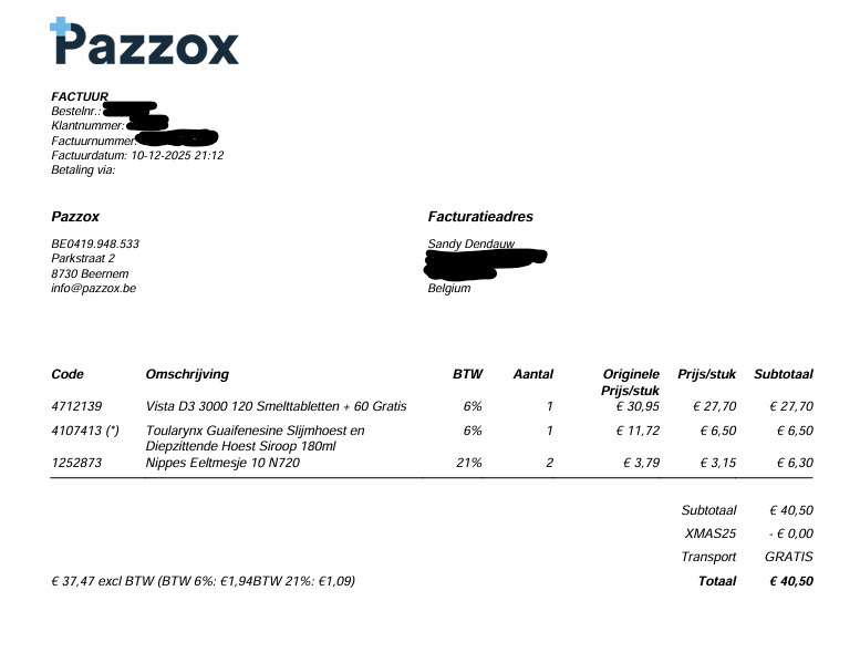 Gratis verzending Pazzox