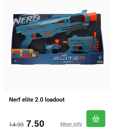 Nerf elite 2.0 loadout aan -50%