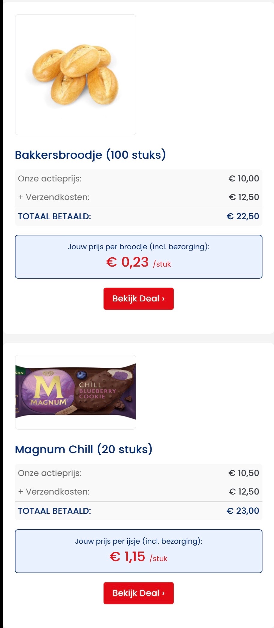 Megafoodstunter van voorgerecht tot desert