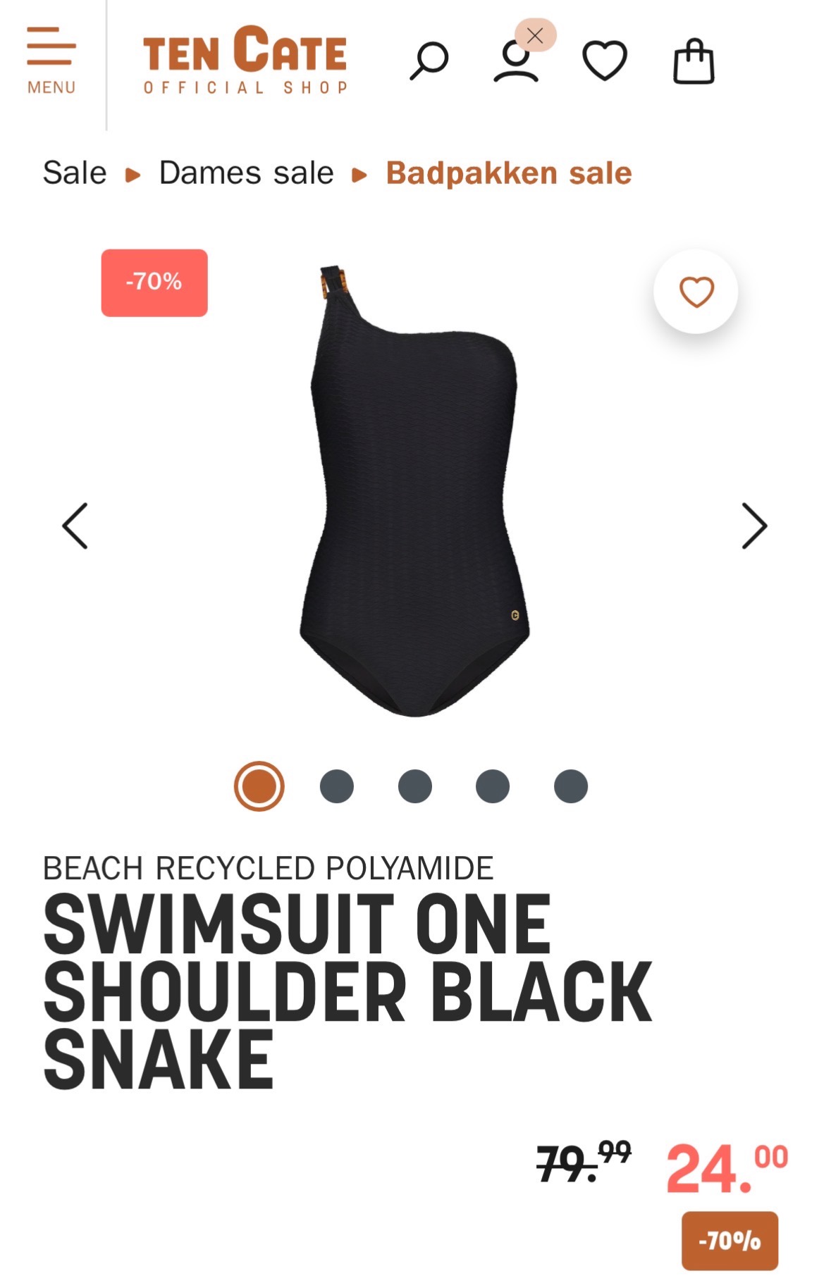 Zwempak one shoulder -70%