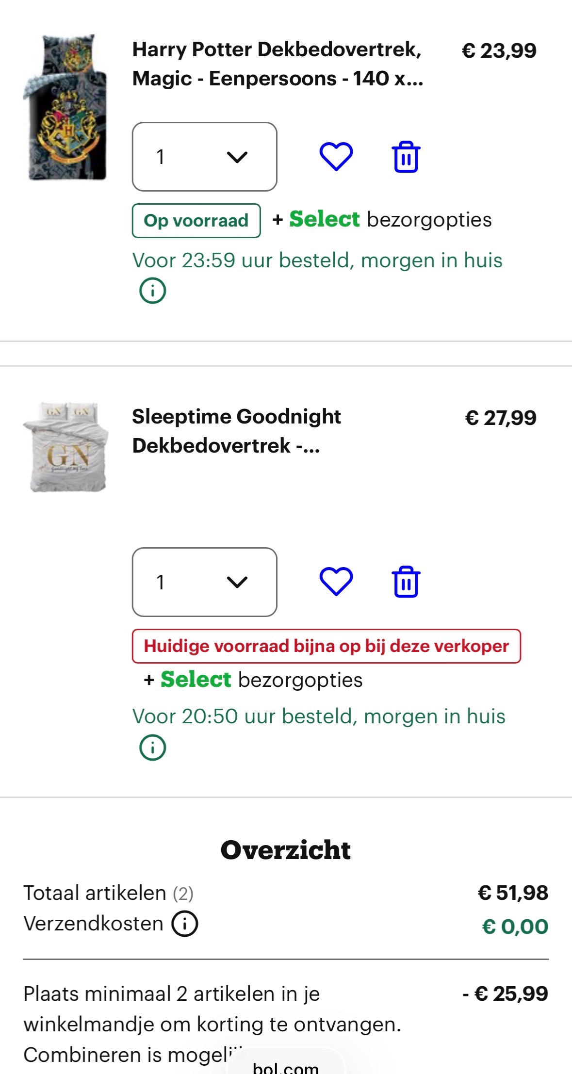 Dagdeal: 1+1 gratis op dekbedovertrekken