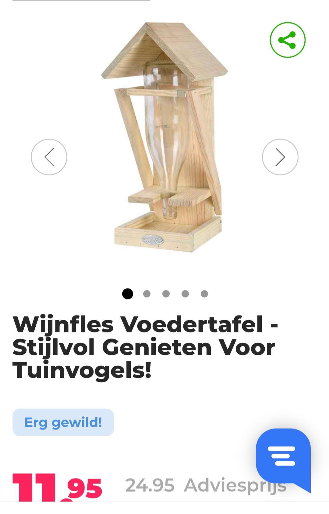 Wijnfles voedertafel