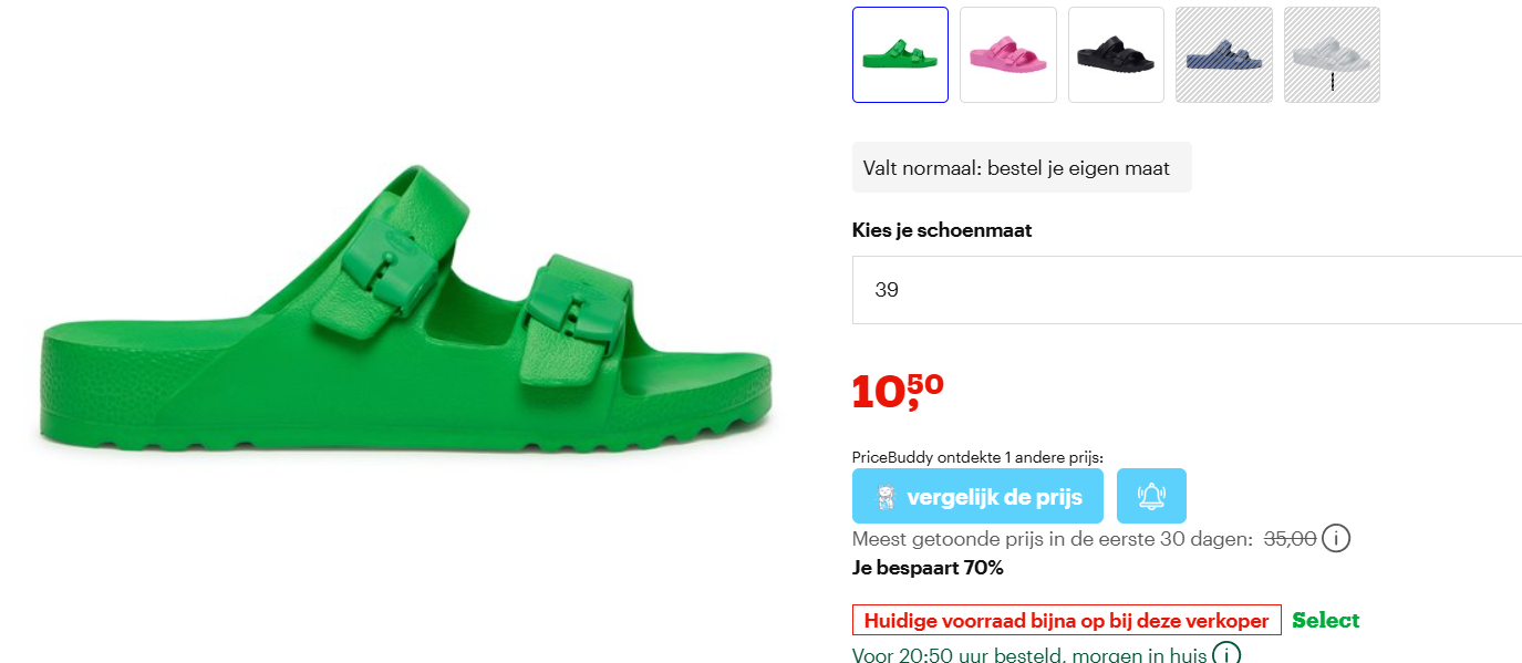 70% korting op Scholl badslippers maat 39