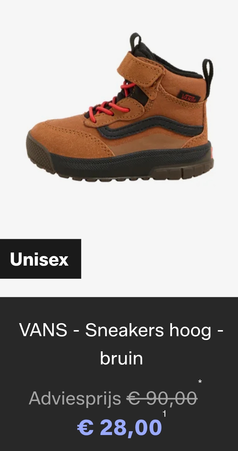 Vans schoentjes voor kinderen tot 1/3 van de prijs!