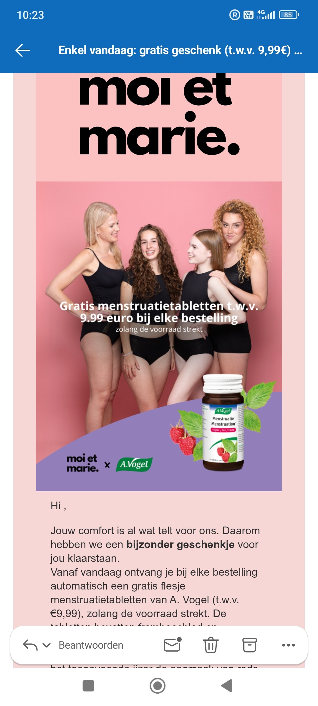 Moi et marie: gratis flesje menstruatietabletten van A. Vogel