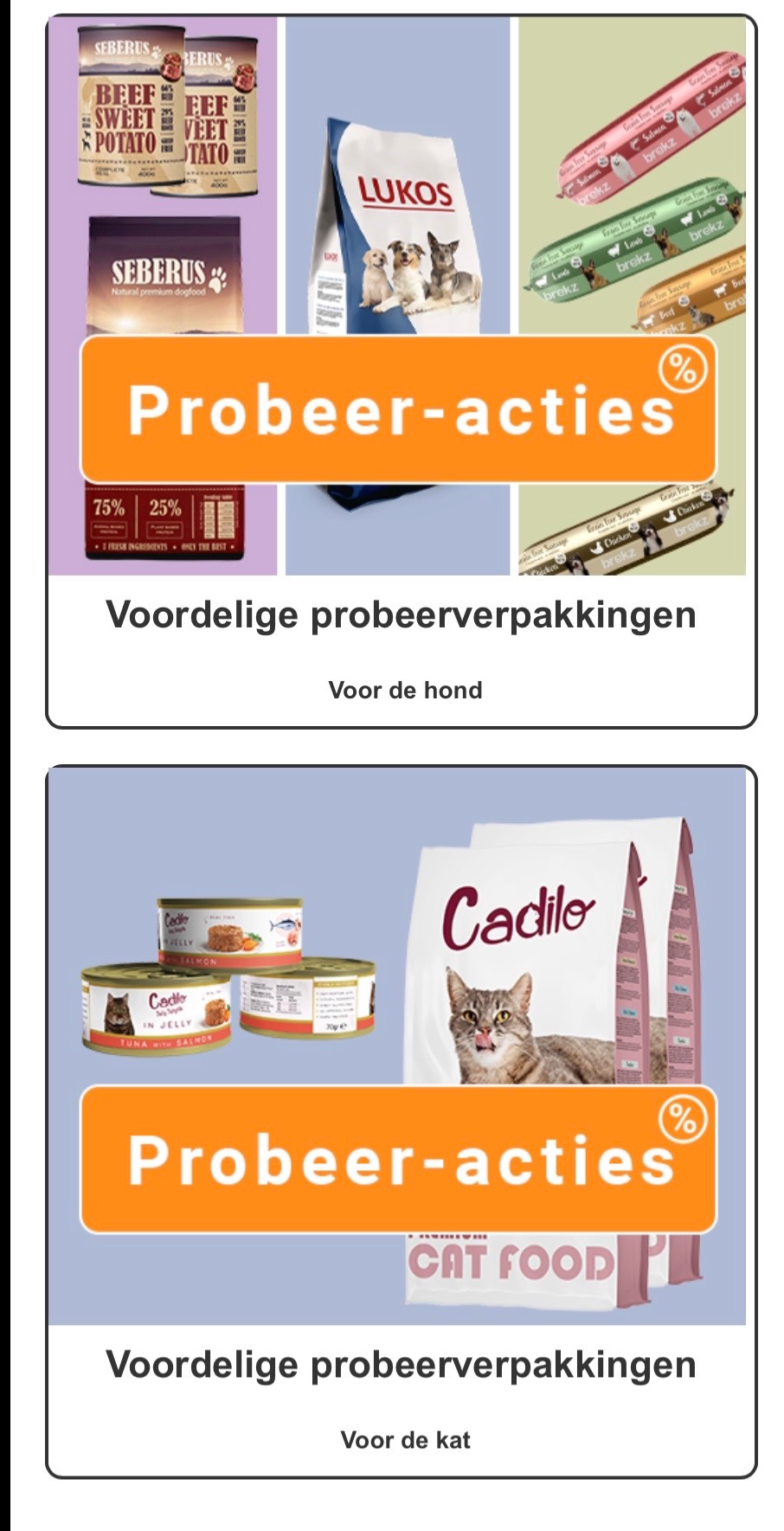 Probeerverpakkingen hond tot -60%