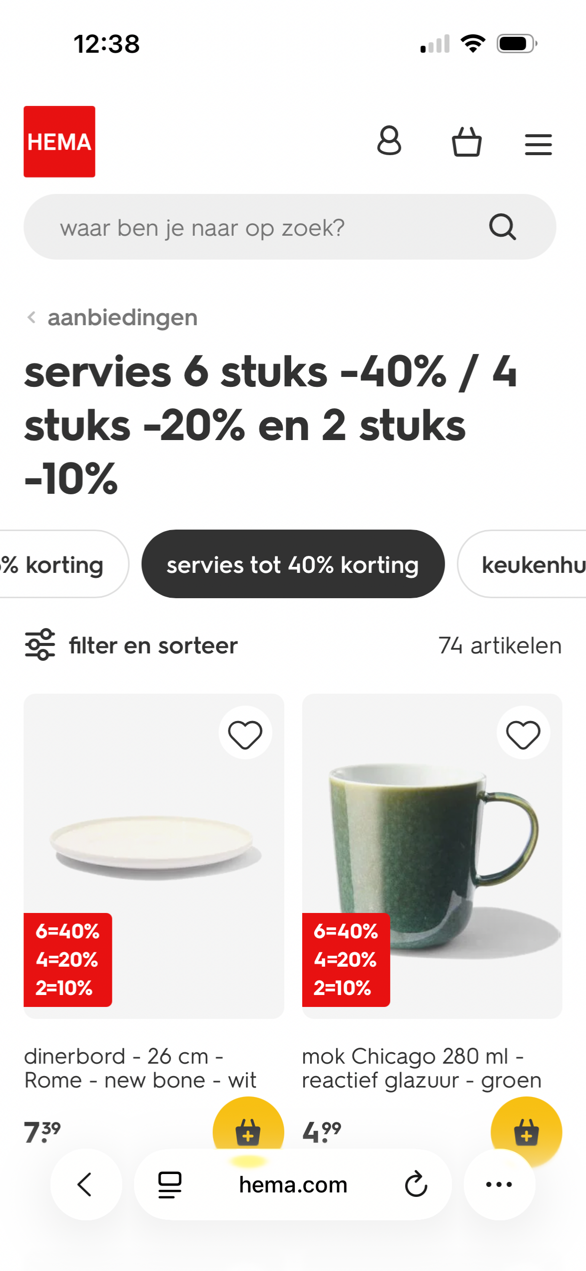 Stapelkorting Servies Hema