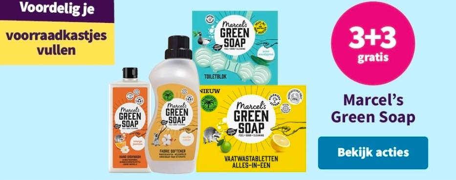 Marcel's Green Soap 3+3 gratis bij Plein