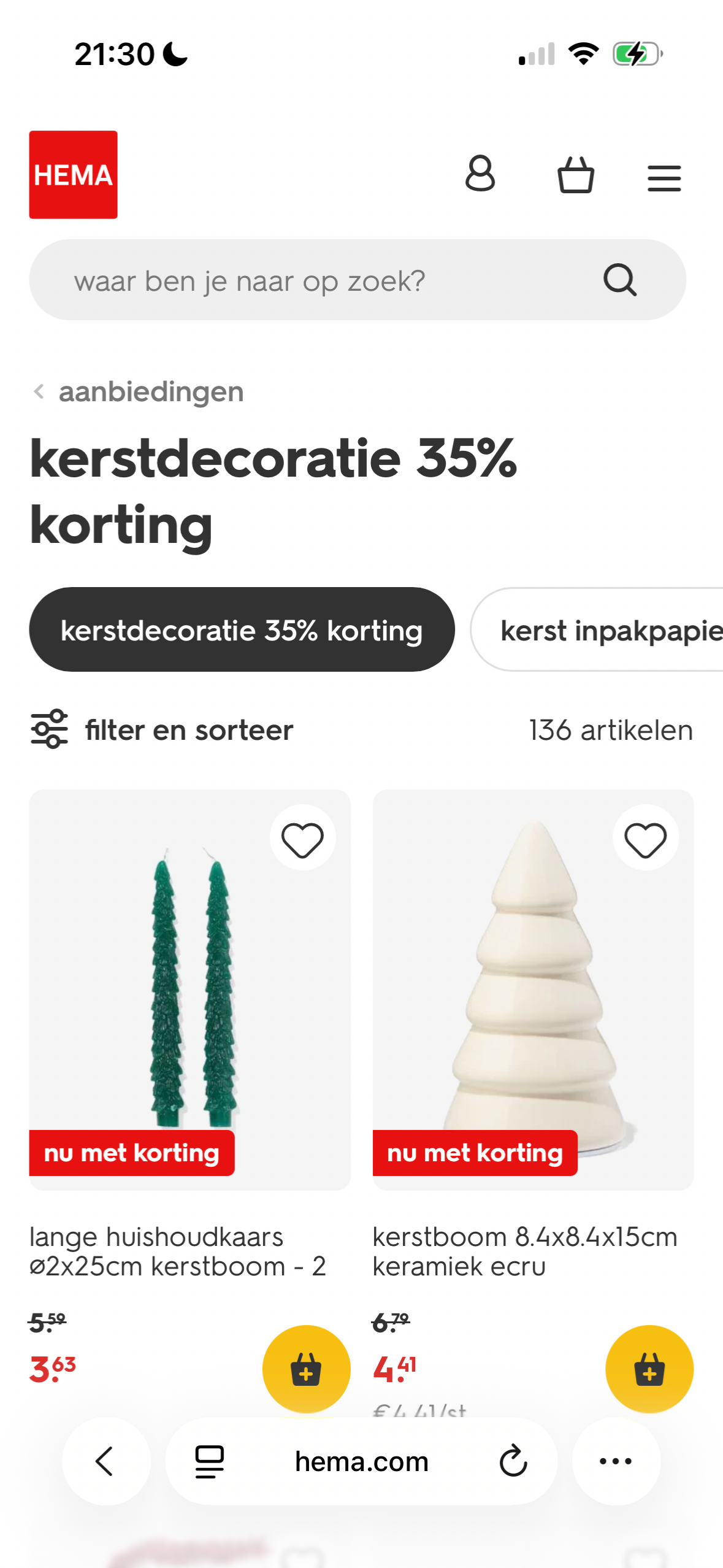 Kerstartikelen aan -35%