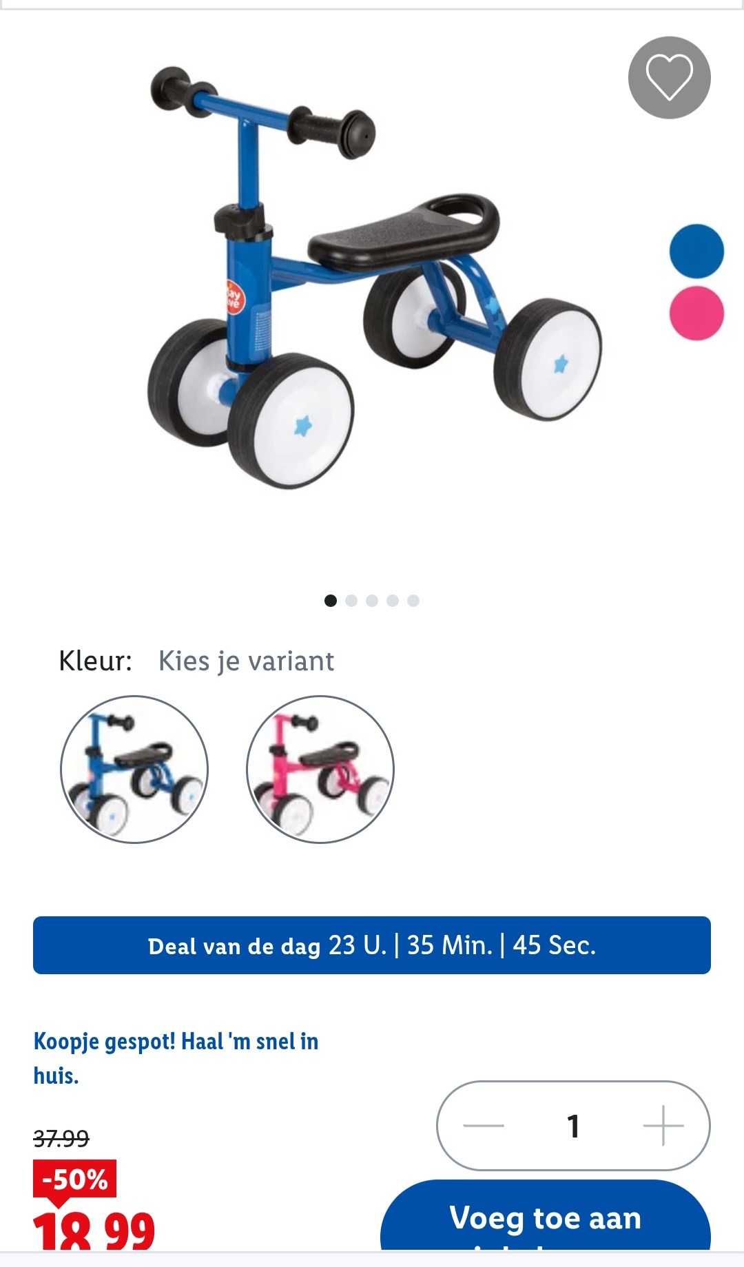Lidl dagdeal: Playtive loopfiets -50%