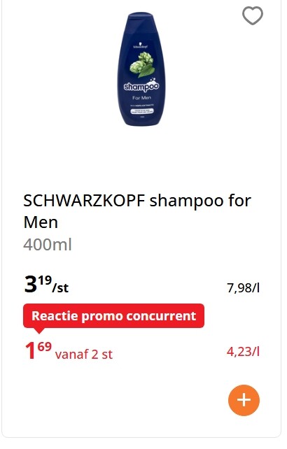 Schwarzkopf shampoo tot -50%