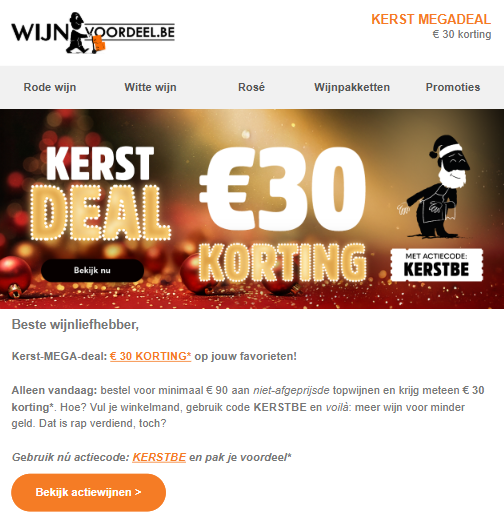 Wijnvoordeel €30 korting