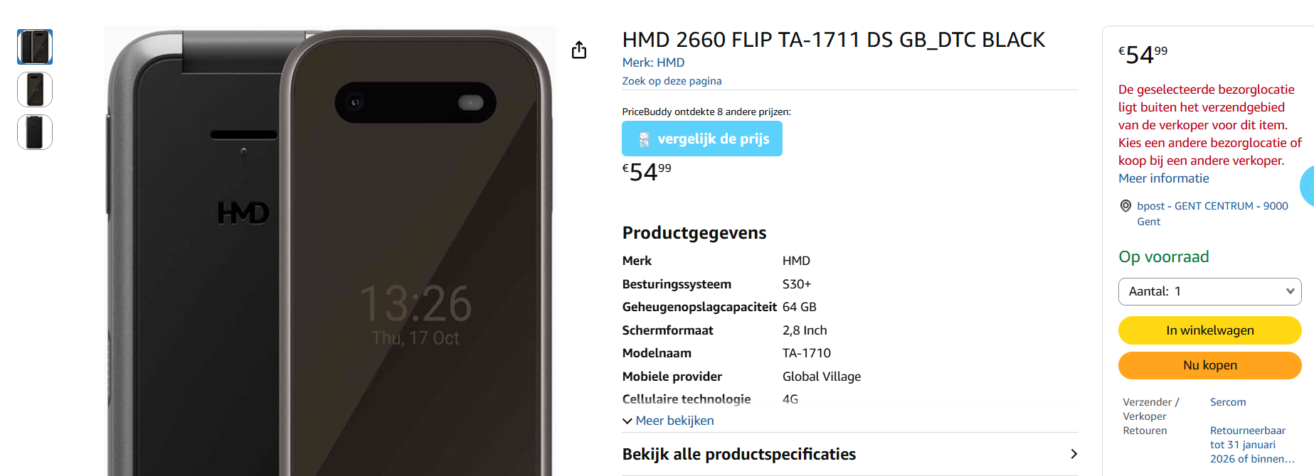 Nokia 2660 Flip Zwart