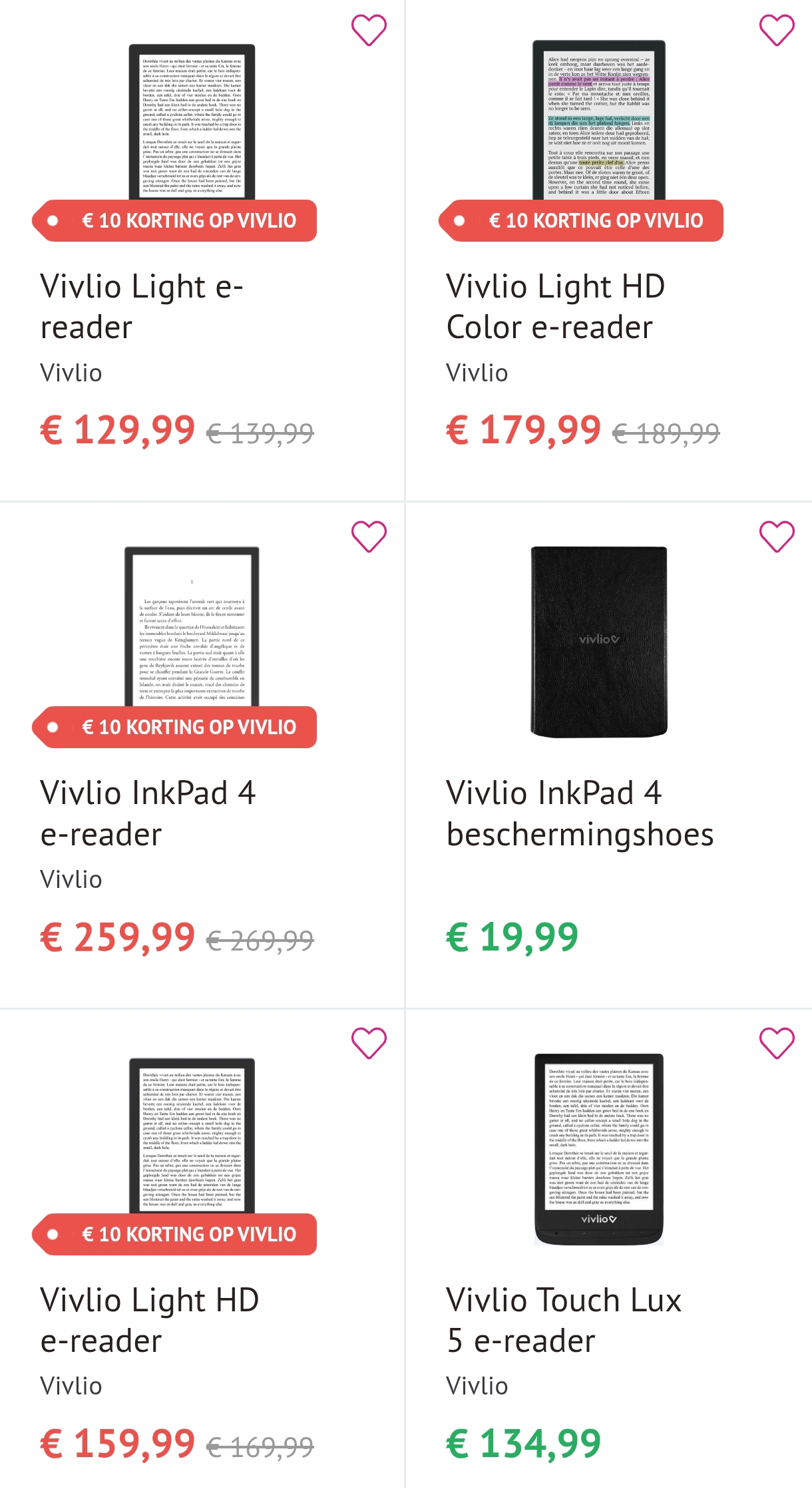 10€ korting op e-readers bij Standaard boekhandel