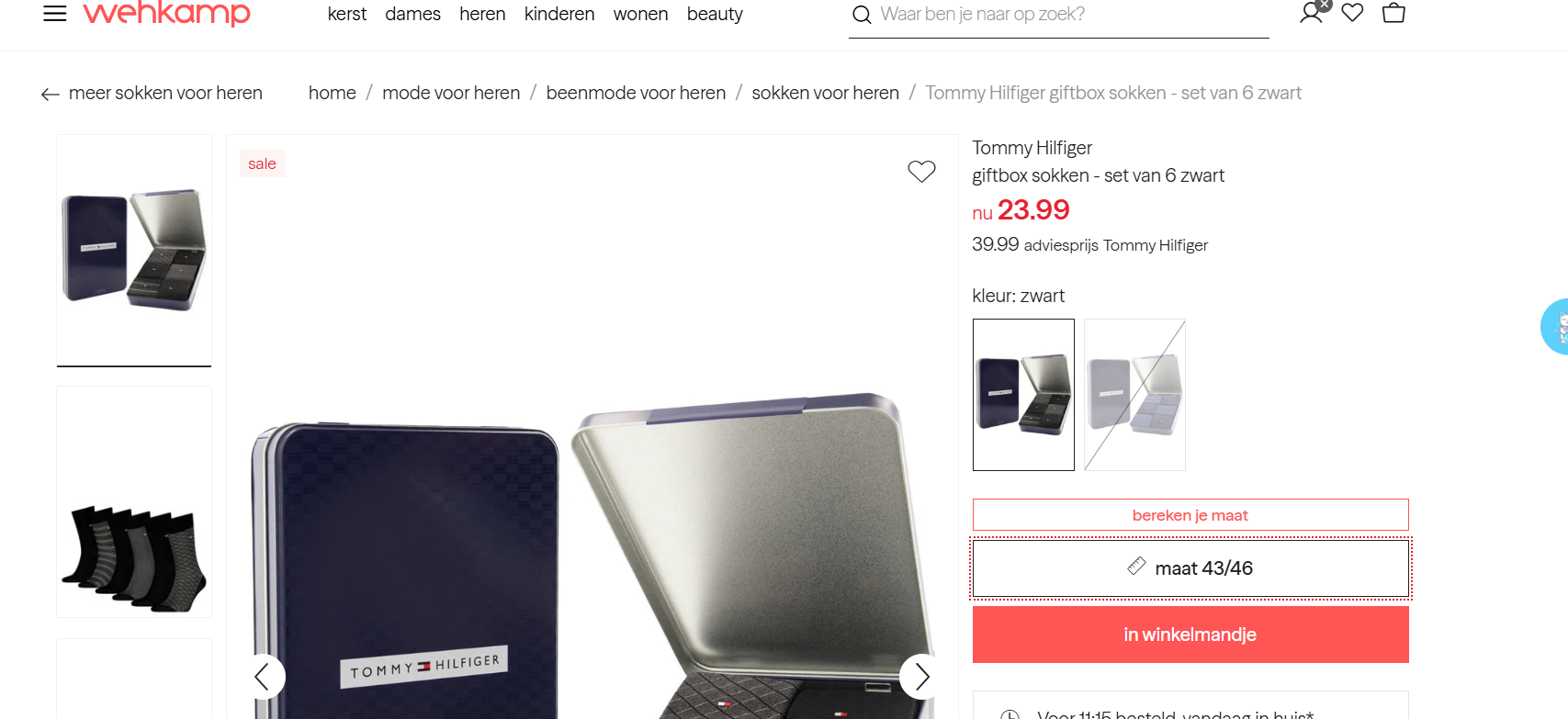 Tommy Hilfiger Tin Giftbox Classic Herensokken (set van 6 stuks)