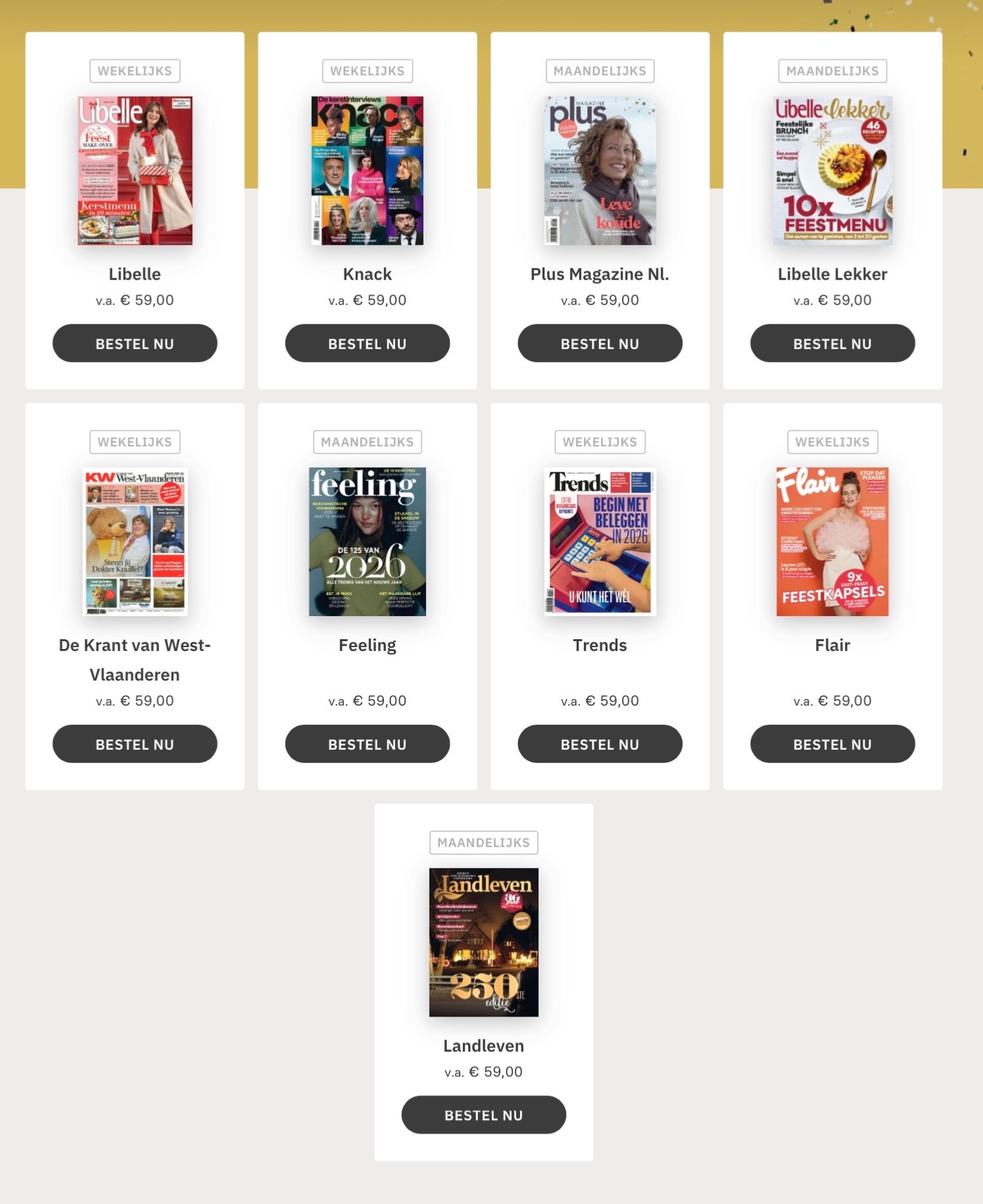 Magazines abonnement vanaf €59