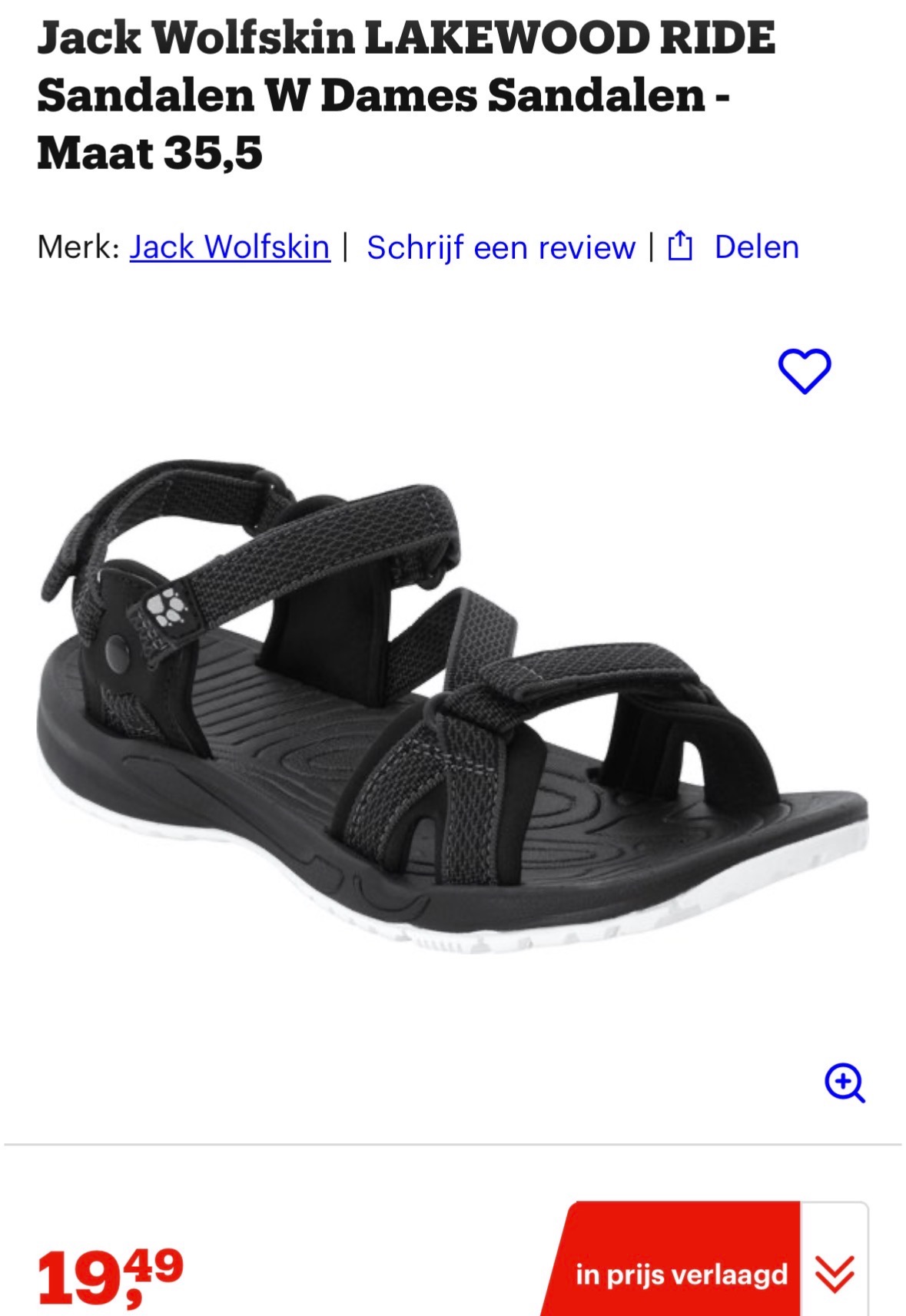 Jack wolfskin sandalen maat 35,5 -70%