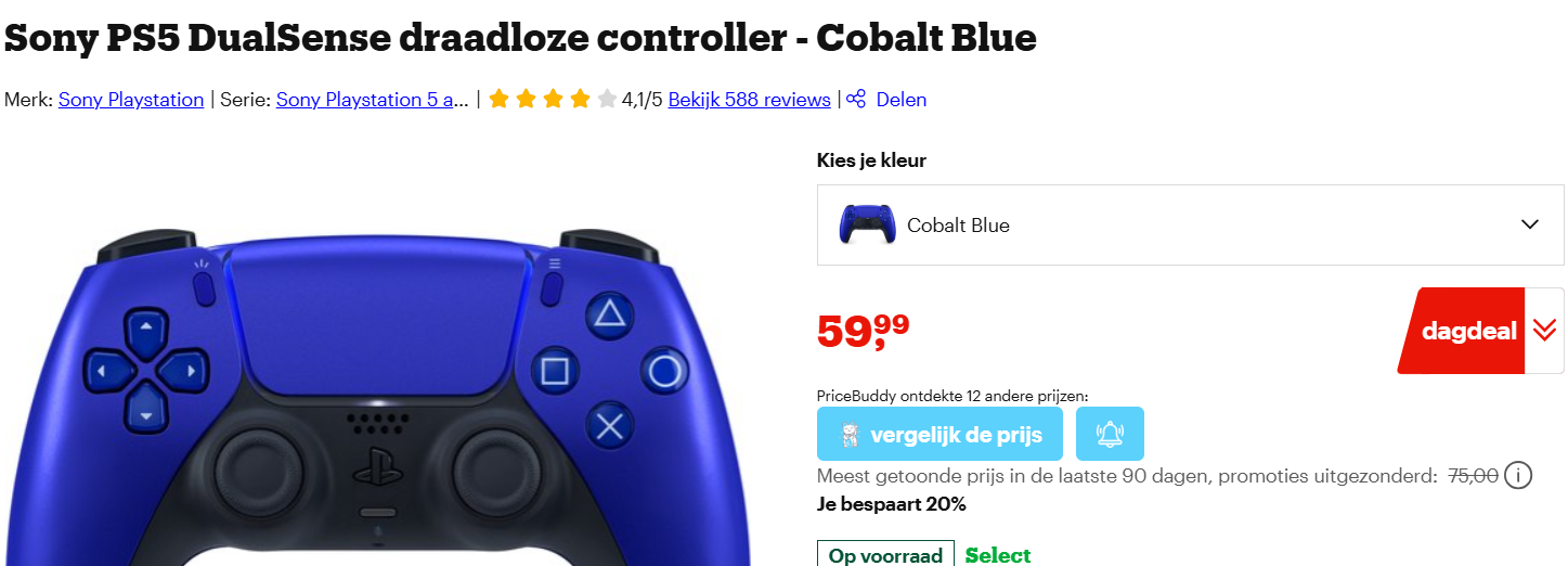 Sony PS5 DualSense draadloze controller - Cobalt Blue
