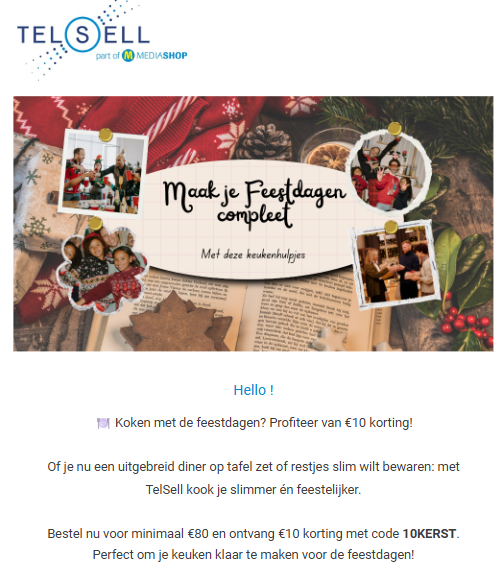 Tel sell: €10 korting