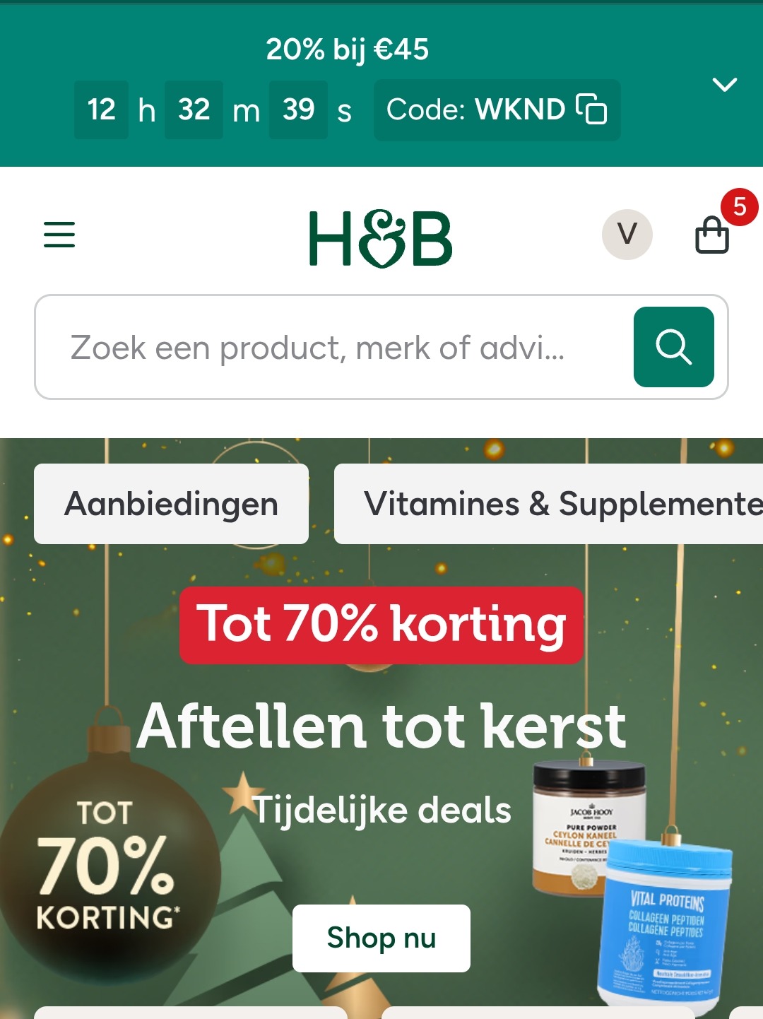 20% bij Holland and Barrett