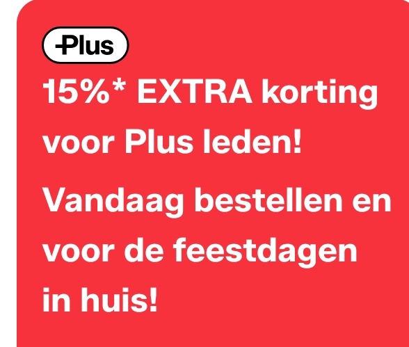 15% extra korting als pluslid