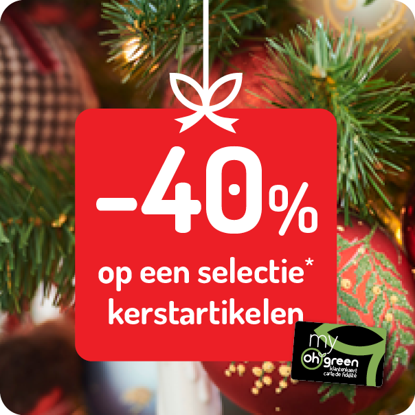 Korting kerstartikelen Oh green