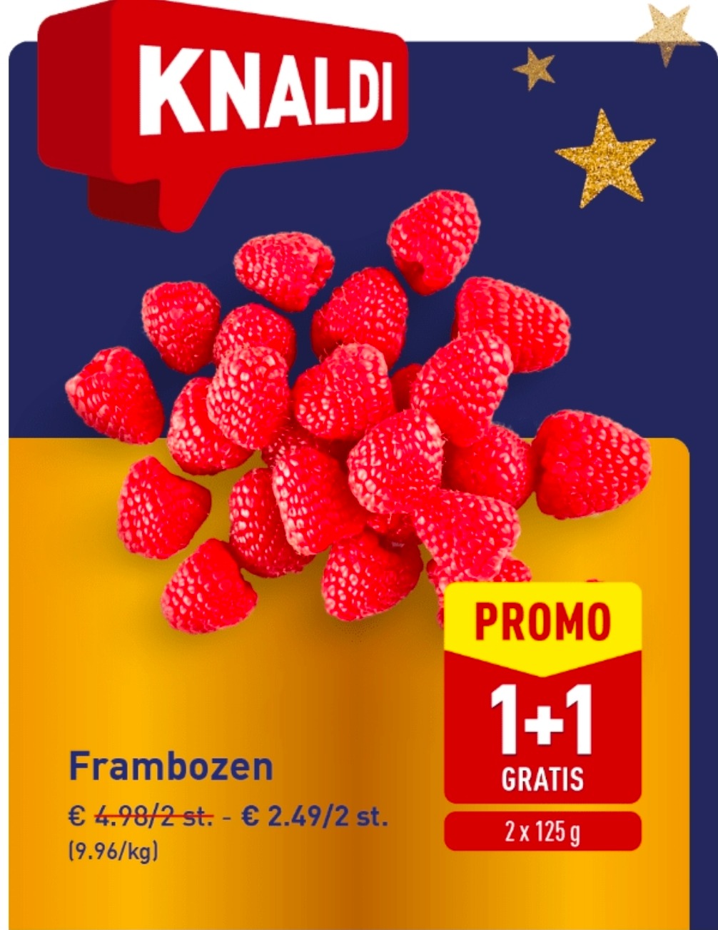 Frambozen 1+1 bij Aldi