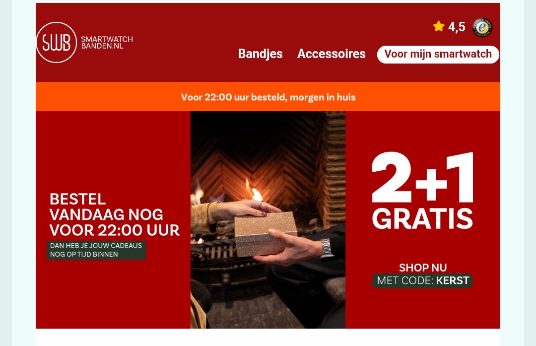 2 + 1 gratis bij smartwatchbanden