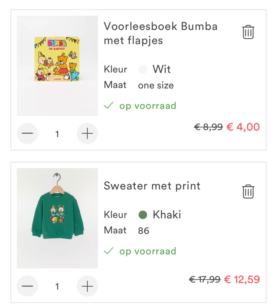 Bumba trui en boekje