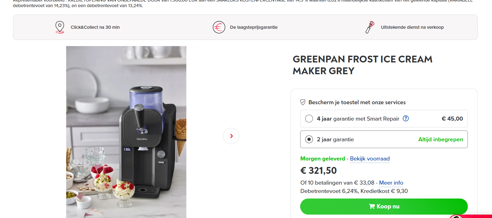 GREENPAN FROST ICE CREAM MAKER GREY