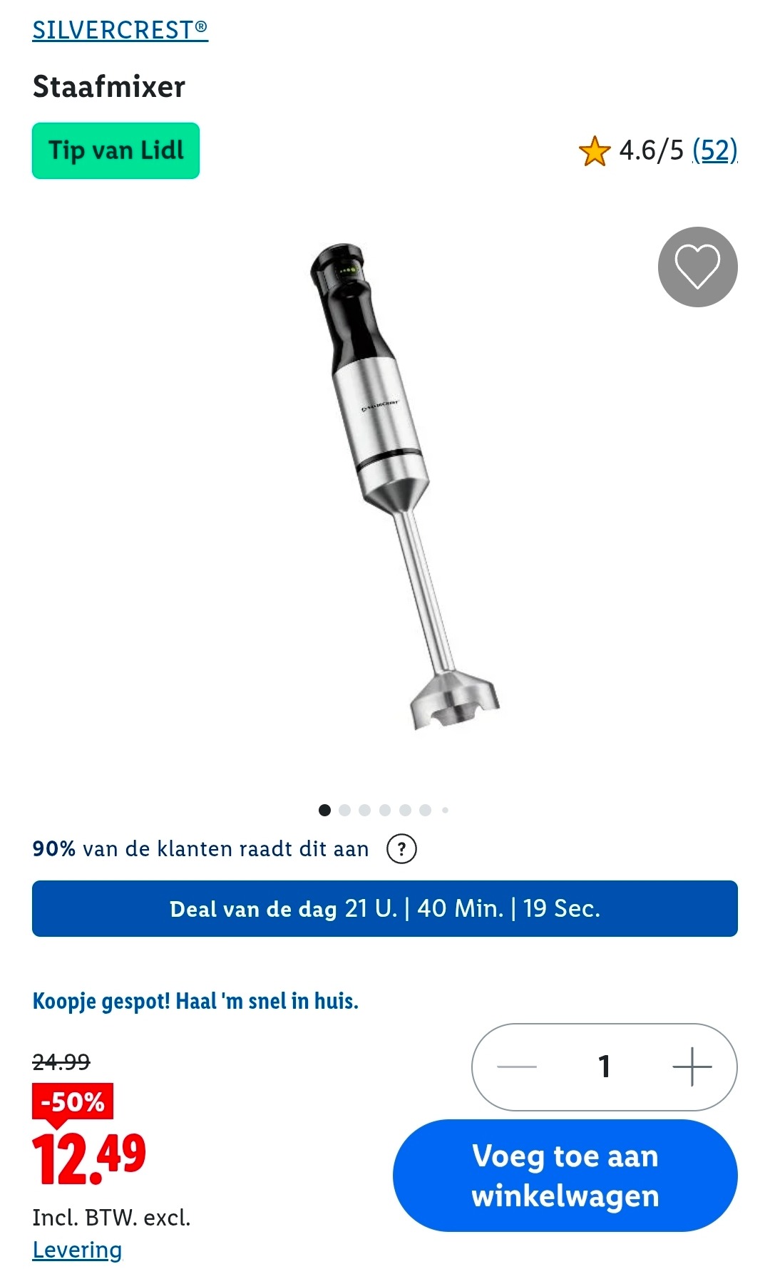 Lidl dagdeal: Silvercrest staafmixer -50%