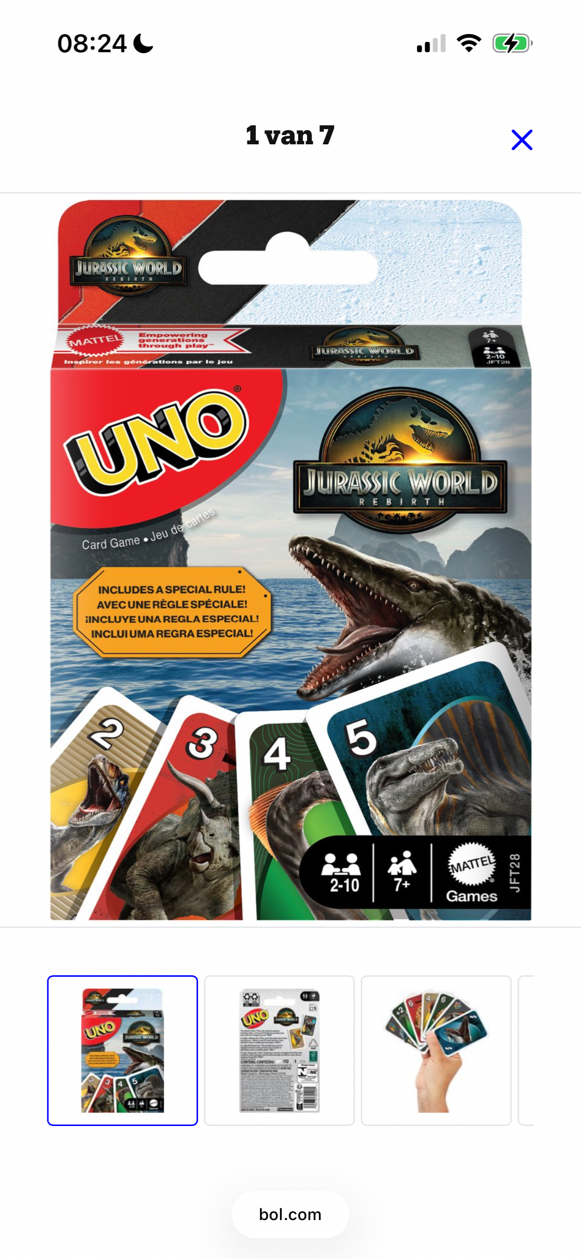 Mattel Games UNO Jurassic World Rebirth Kaartspel