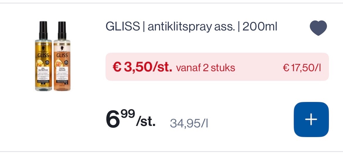 Gliss antiklitspray assortiment 200 ml -50%