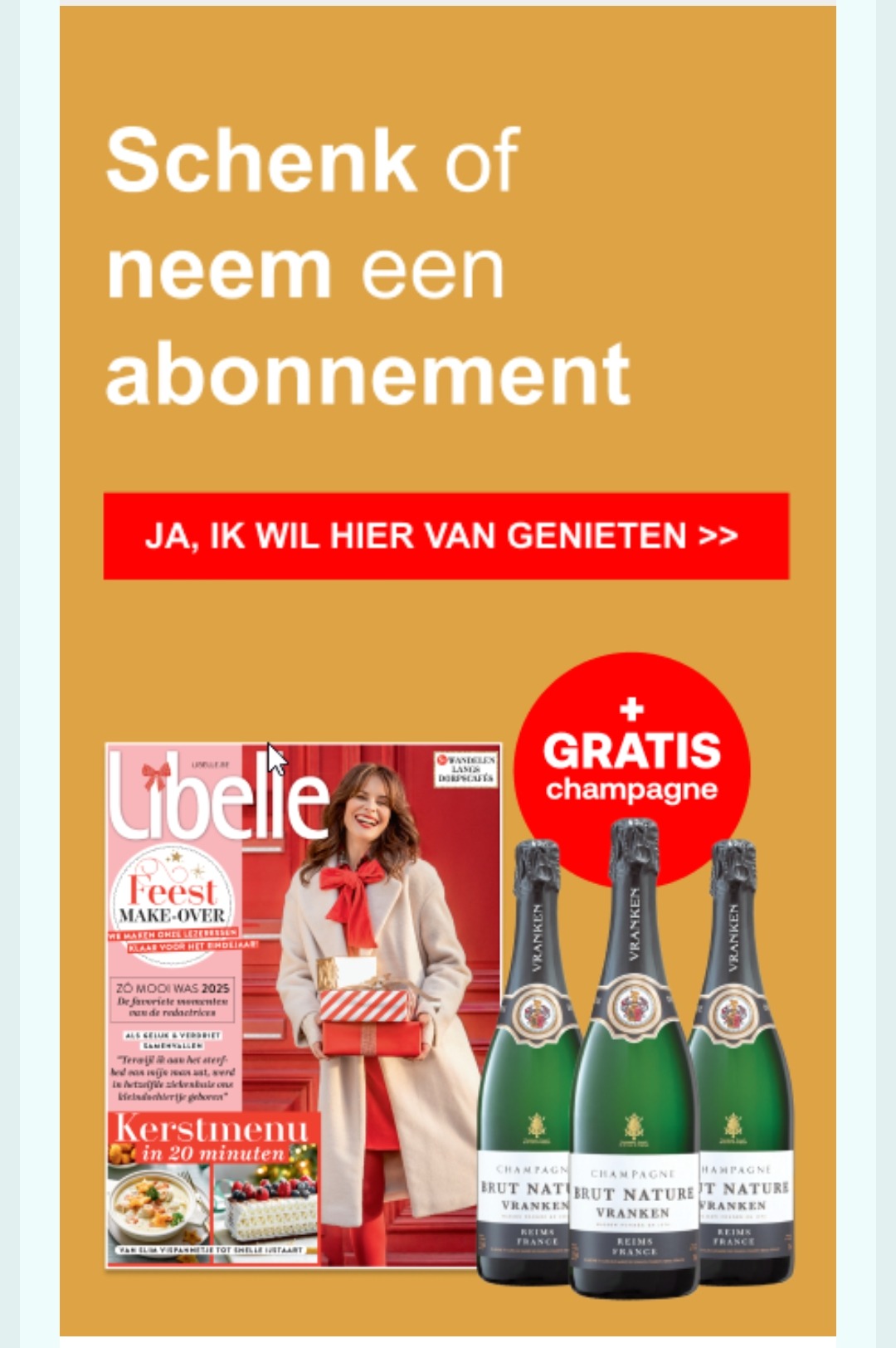Schenk een abonnement van een magazine en krijg gratis champagne