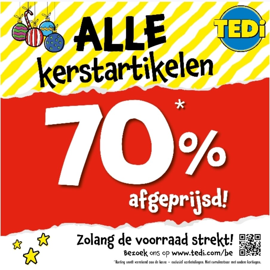 -70% op de volledige kerstcollectie bij TEDi