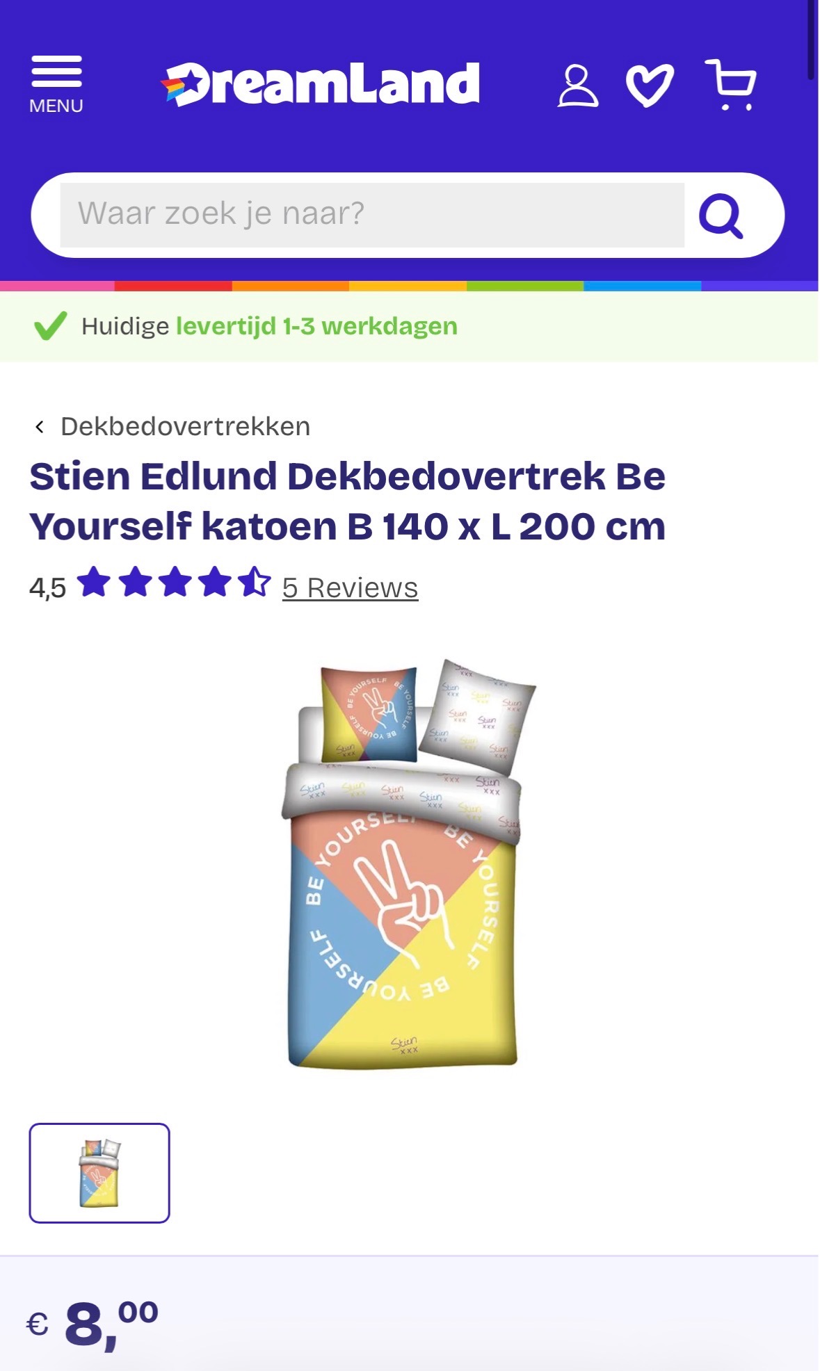 Stien Edlund Dekbedovertrek 8euro