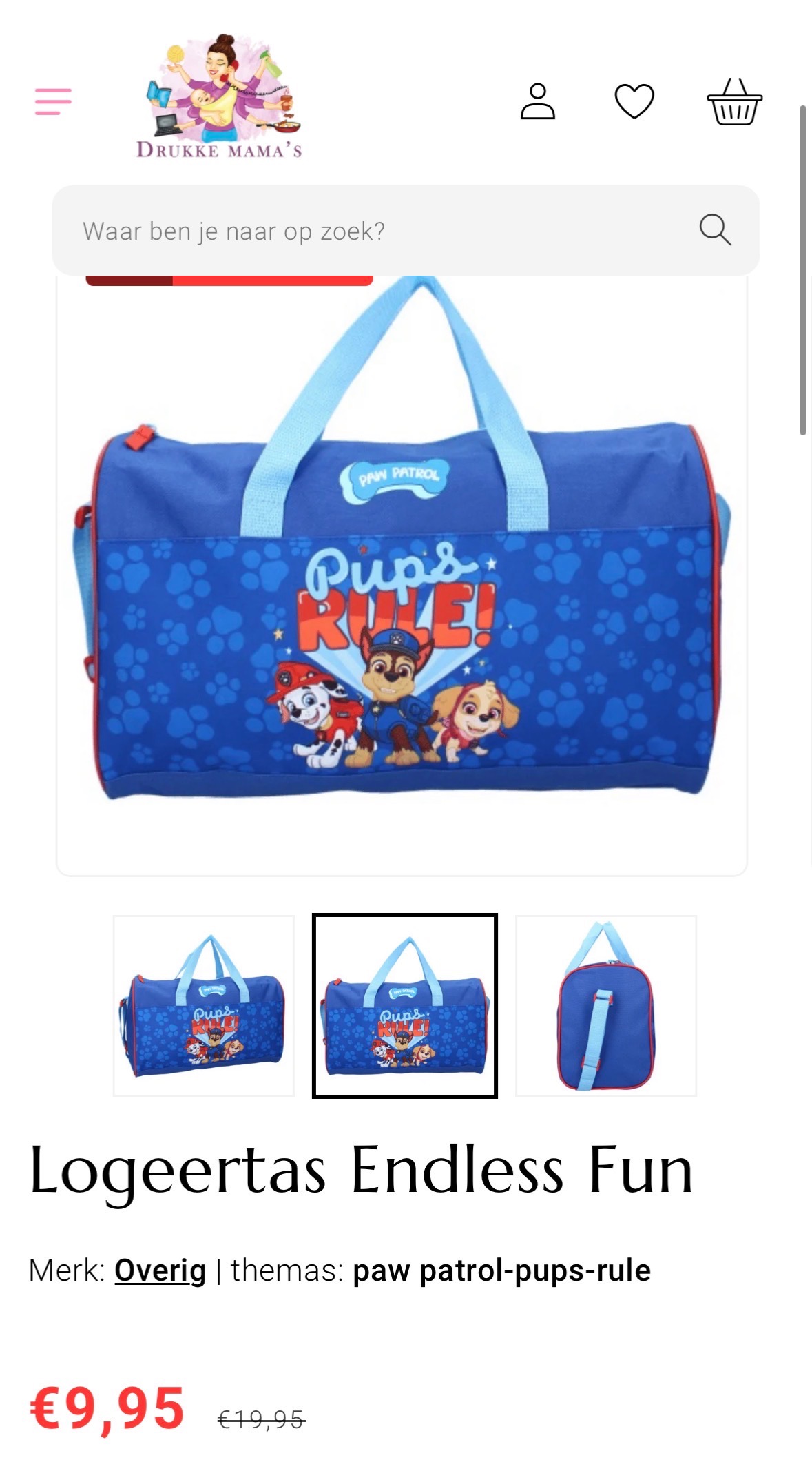 Logeertas Paw Patrol