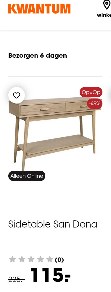 Sidetable met 49% korting