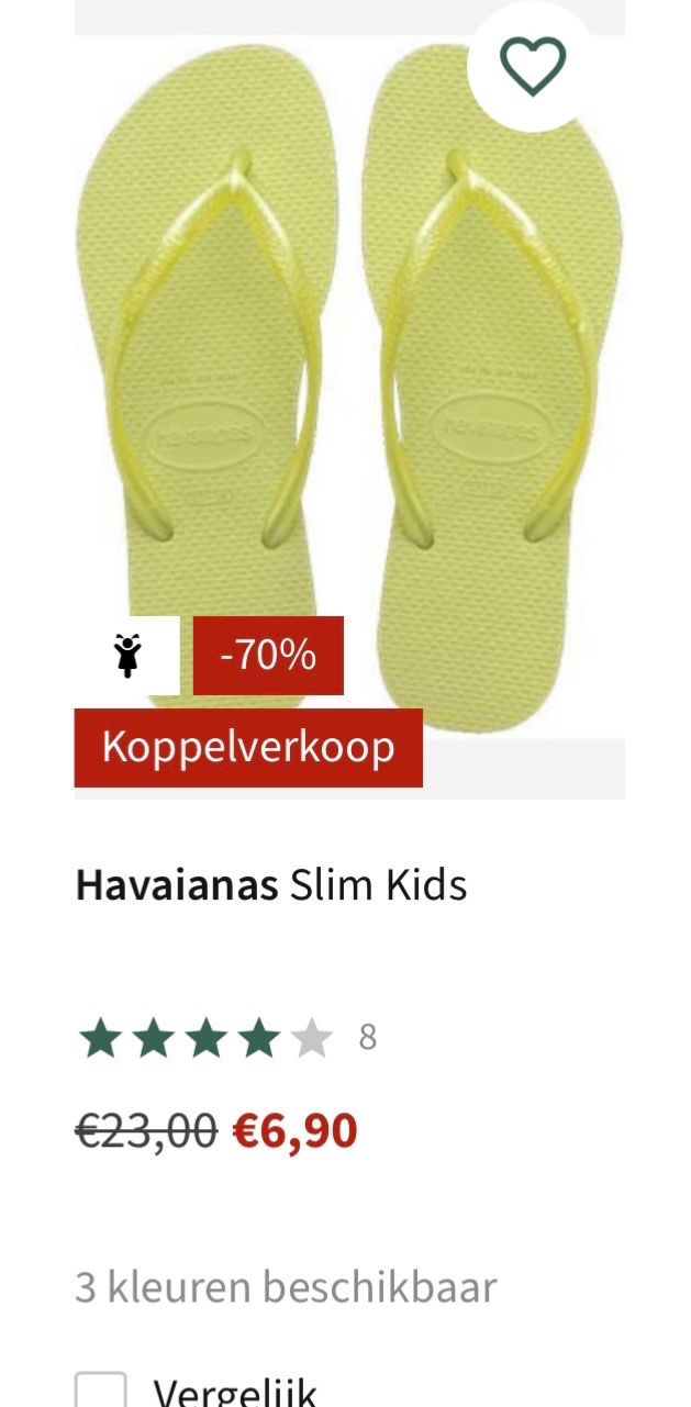 Havaianas slim kids slipper koppelverkoop -70% bij as adventure.