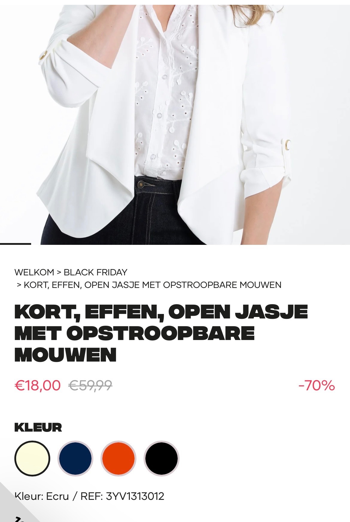 Koppelverkoop paprika jasje met opstroopbare mouwen -70%