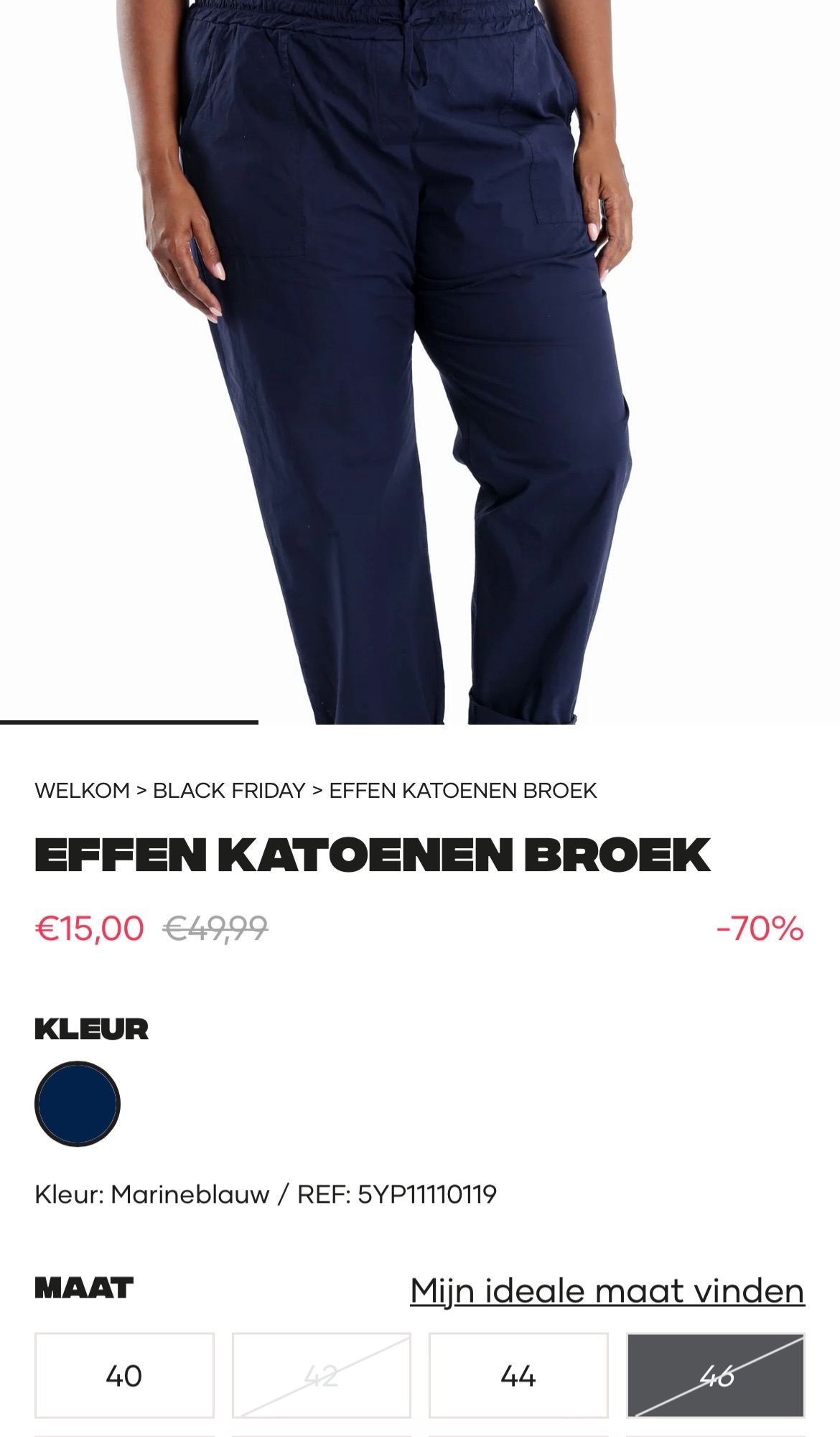 Koppelverkoop bij paprika effen katoenen broek -70%
